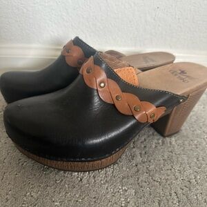 Dansko Black and Brown Mules